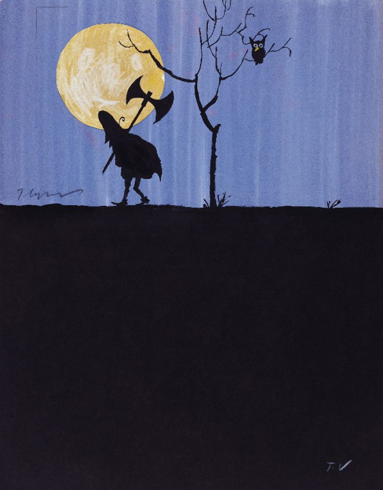 Sans titre, dessin pour Les Trois Brigands, 1961, Coll. Musée Tomi Ungerer © Diogenes Verlag AG, Zürich/ Tomi Ungerer Estate. Photo: Martin Bernhart – Musées de la Ville de Strasbourg 