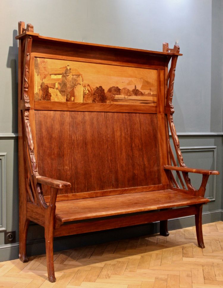 Charles Spindler, Banquette marquetée, 1902, Photo : Neustadt Galerie 